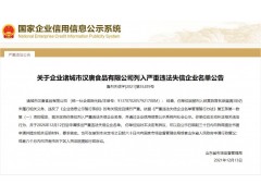 关于企业诸城市汉唐食品有限公司列入严重违法失信企业名单公告