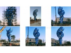 杨浦路口龙卷风鱼群雕塑 彩绘不锈钢鱼雕塑摆件图3