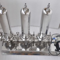 不锈钢三级液体气体过滤器；小型实验室用精密三级过滤器配隔膜泵